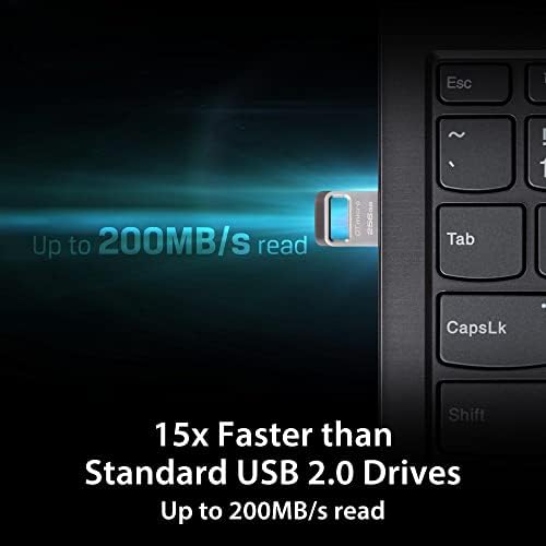קינגסטון Datatraveler Micro 256GB כונן הבזק USB | עיצוב מתכת פרימיום במיוחד במיוחד | USB 3.2 Gen 1